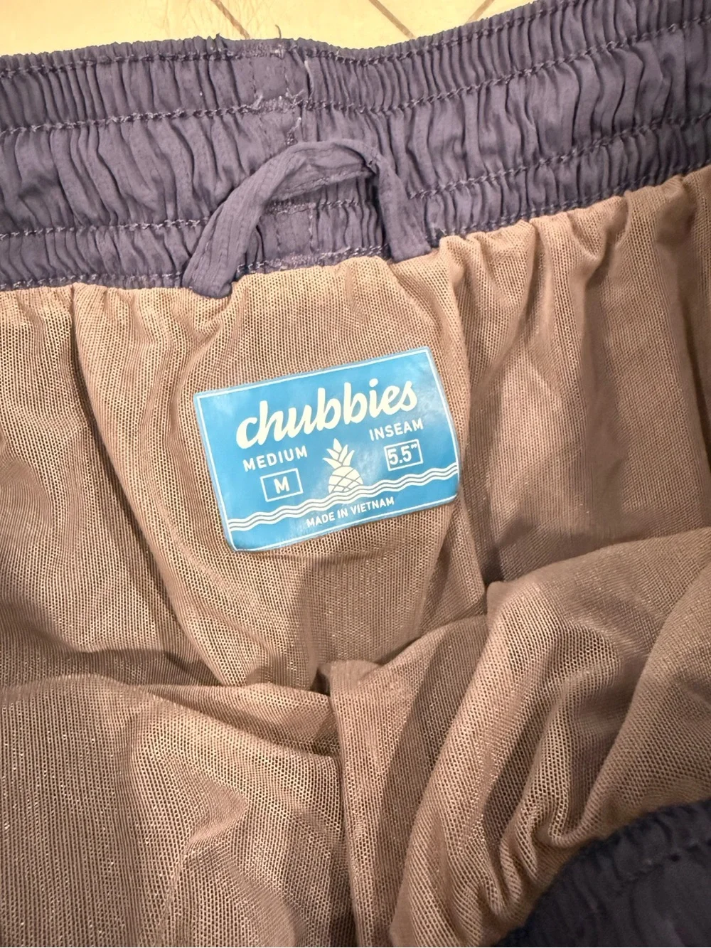 Chubbies Blue Textured Swim Trunks